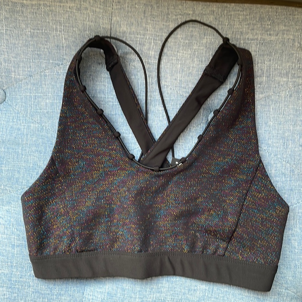NWT SoulCycle Thread the Needle metallic sports bra (s)